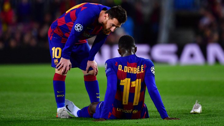 Лионель Месси и Усман Дембеле