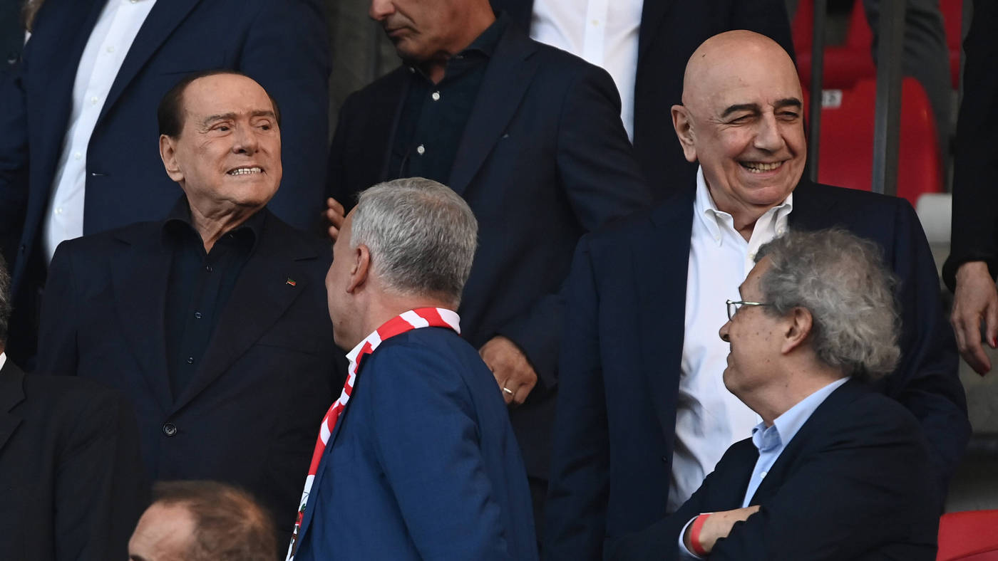 Сильвио Берлускони и Адриано Галлиани на матче «Монцы»
