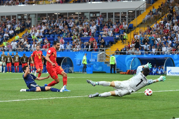 Насер Шадли забивает победный гол в ворота сборной Японии в 1/8 финала ЧМ-2018