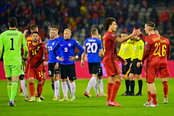 Сборная Бельгии после финального свистка матча с Эстонией