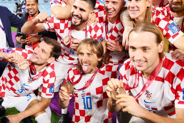 Игроки сборной Хорватии с медалями