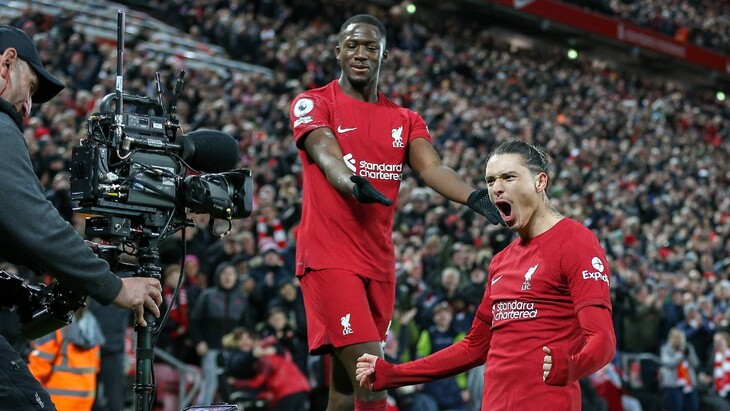 Фрагмент матча «Ливерпуль» — «Манчестер Юнайтед»