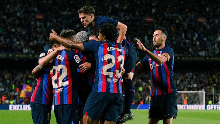 «Барселона» после победы над «Бетисом»