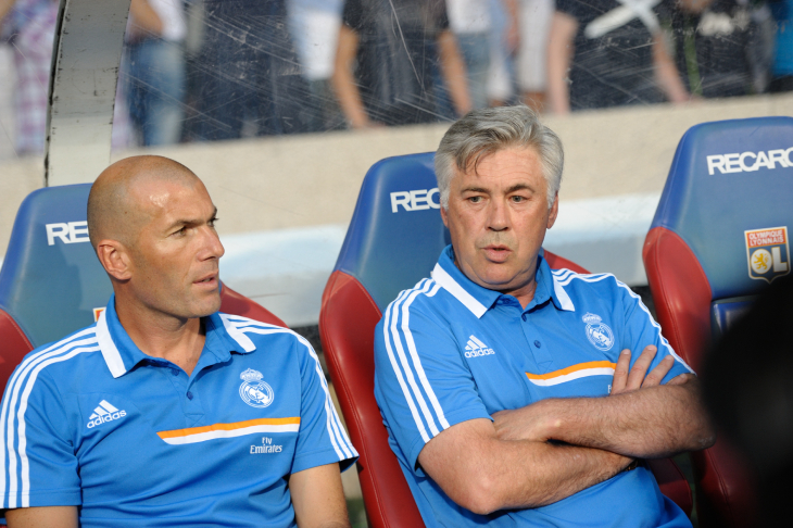 Зинедин Зидан и Карло Анчелотти в 2013 году