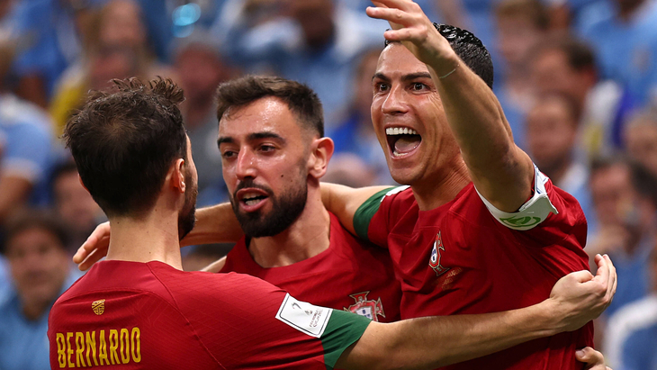 Криштиану Роналду, Бруну Фернандеш и Бернарду Силва