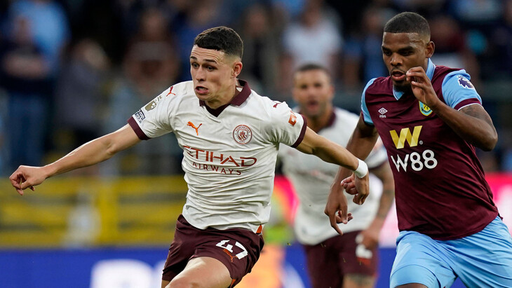 Фрагмент матча 1-го тура АПЛ «Бернли» — «Манчестер Сити»