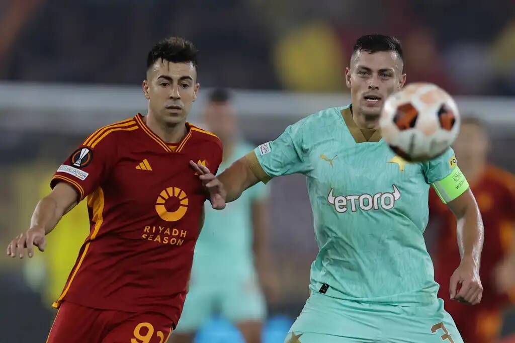 Фрагмент матча Рома — Славия