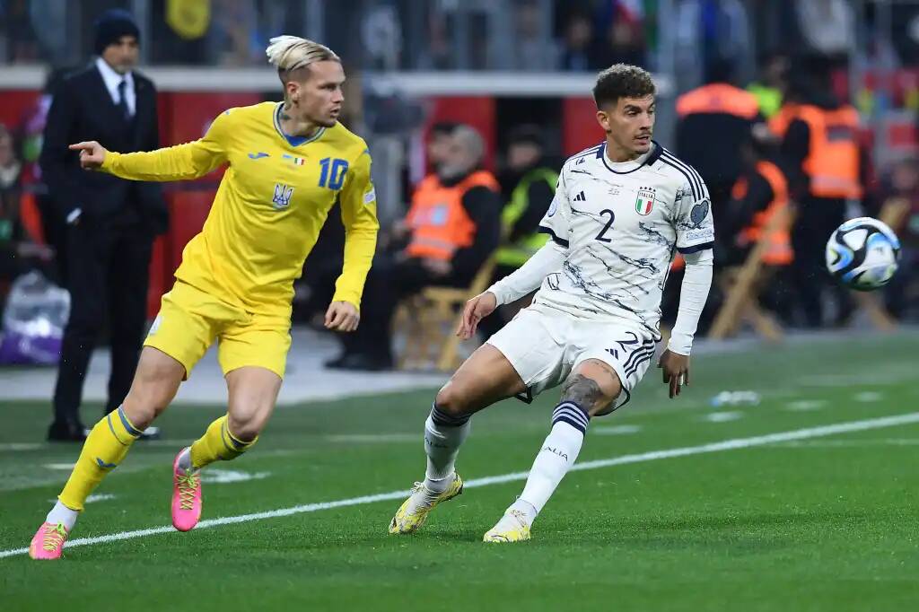 Фрагмент матча Украина — Италия