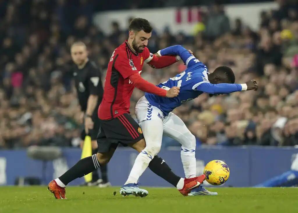 Фрагмент матча Эвертон — Манчестер Юнайтед