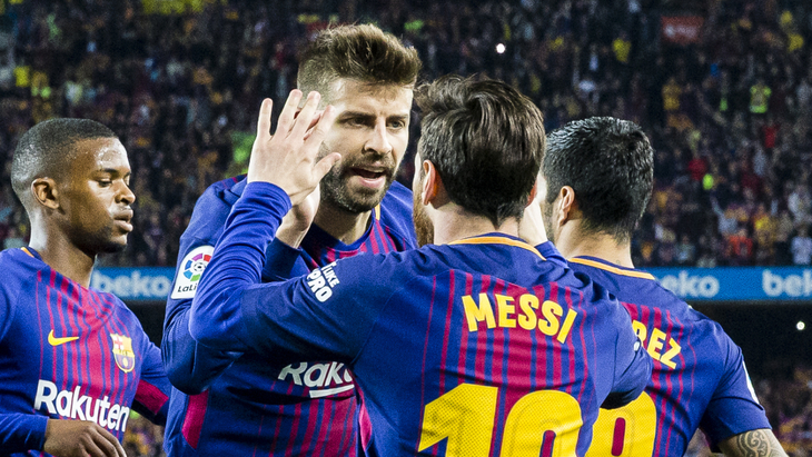 Лионель Месси и Жерар Пике