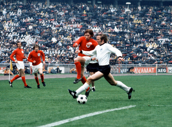 Гюнтер Нетцер в матче с Англией на Евро-1972