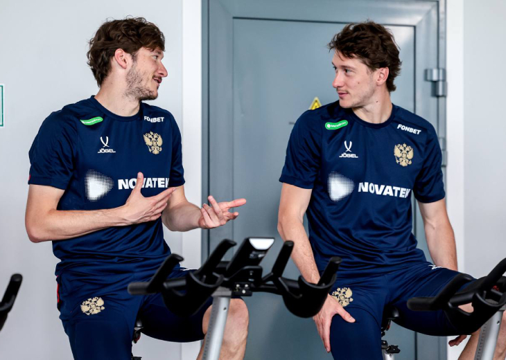 Братья Миранчуки на тренировке сборной России