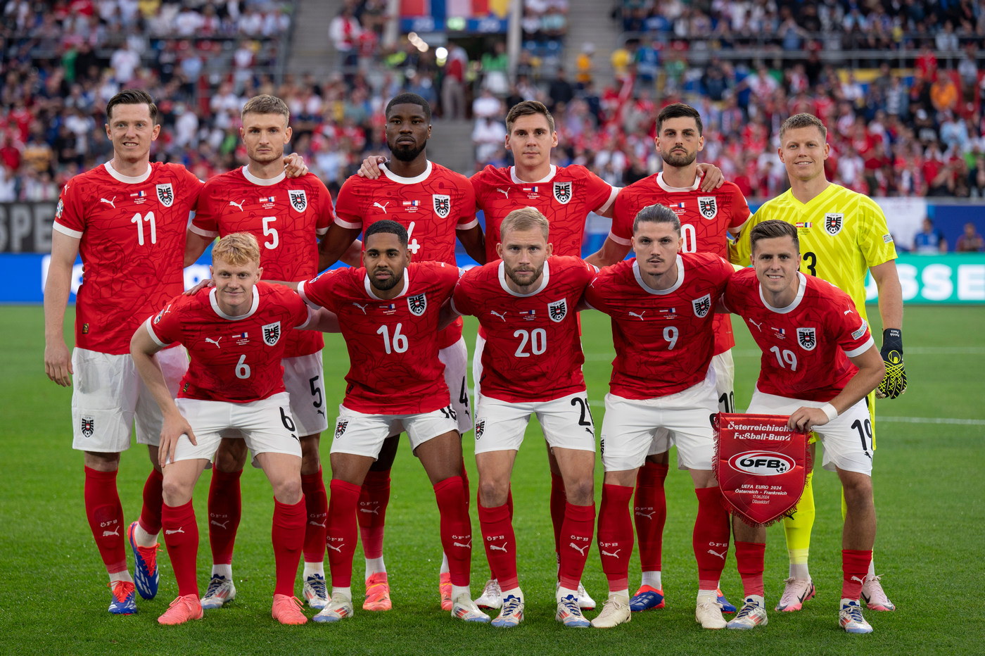 Сборная Австрии перед матчем с Францией на Евро-2024