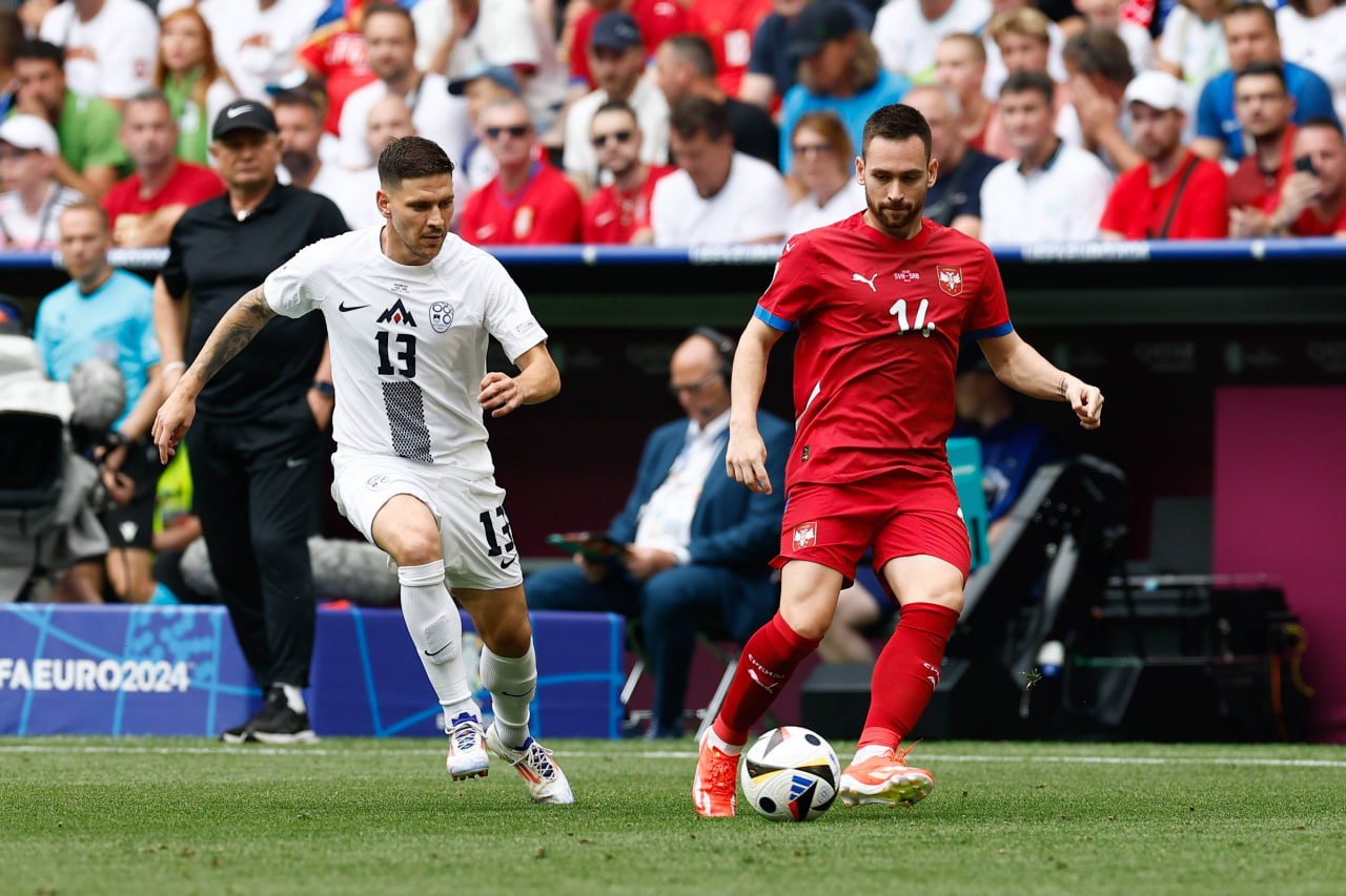 Фрагмент матча Словения — Сербия