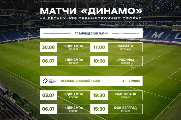 Контрольные матчи «Динамо» на сборах