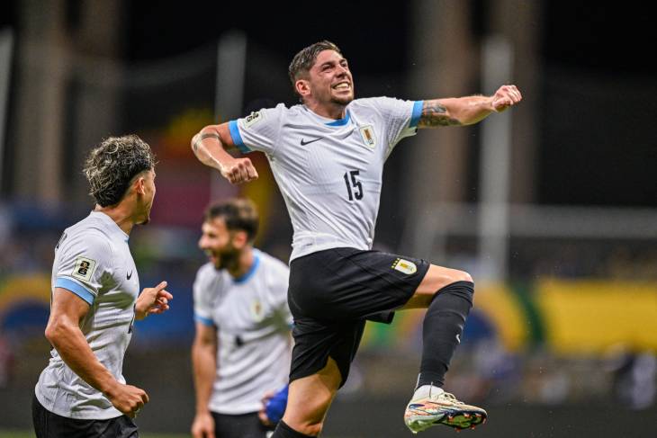 Феде Вальверде в матче с Бразилией