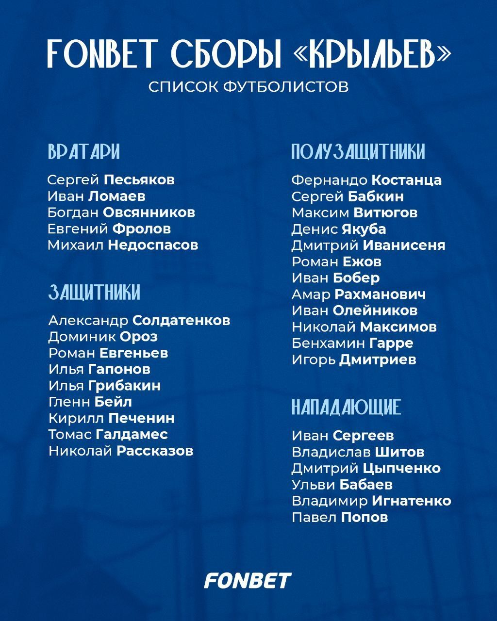Состав «Крыльев Советов»