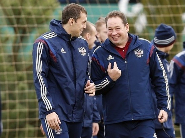 Артем Дзюба и Леонид Слуцкий