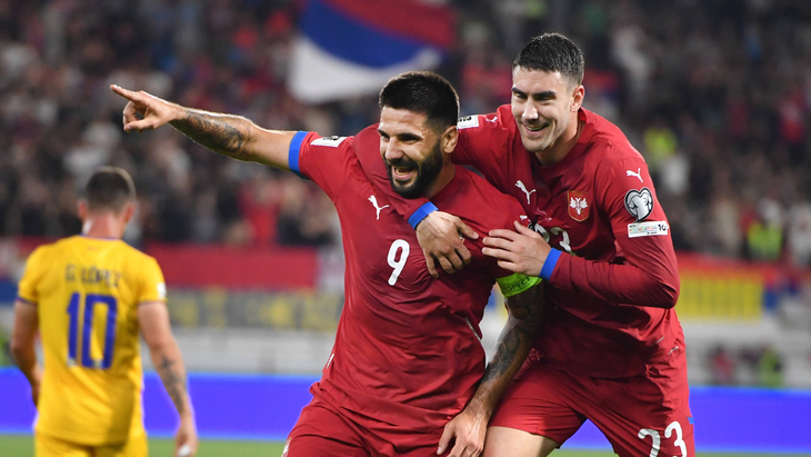 Фрагмент матча Сербия — Андорра