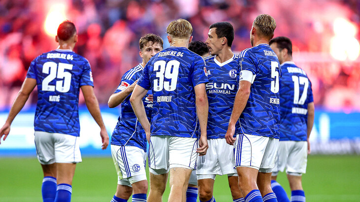 Игроки Шальке празднуют гол