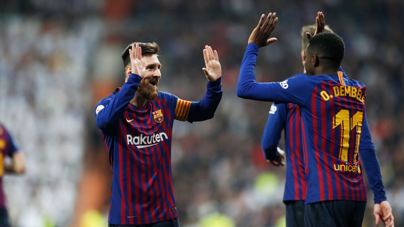 Лионель Месси и Усман Дембеле