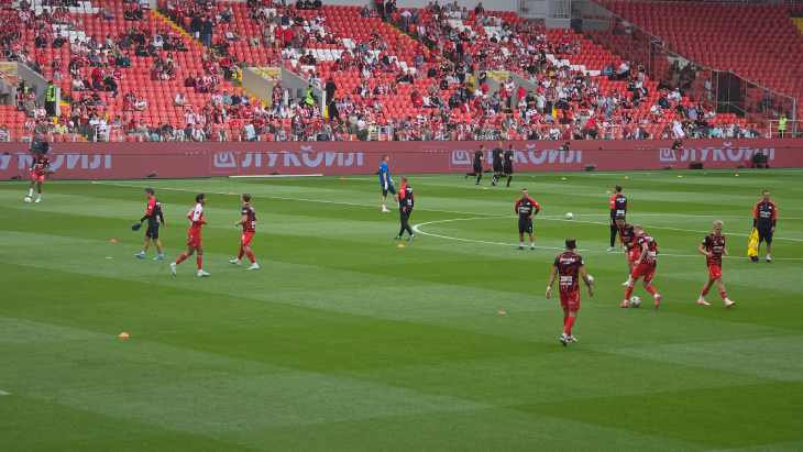 Разминка игроков Спартака