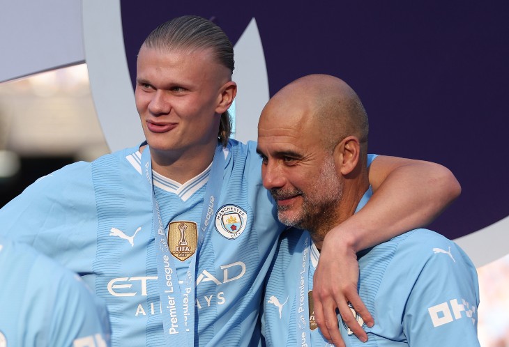 Эрлинг Холанн и Хосеп Гвардиола