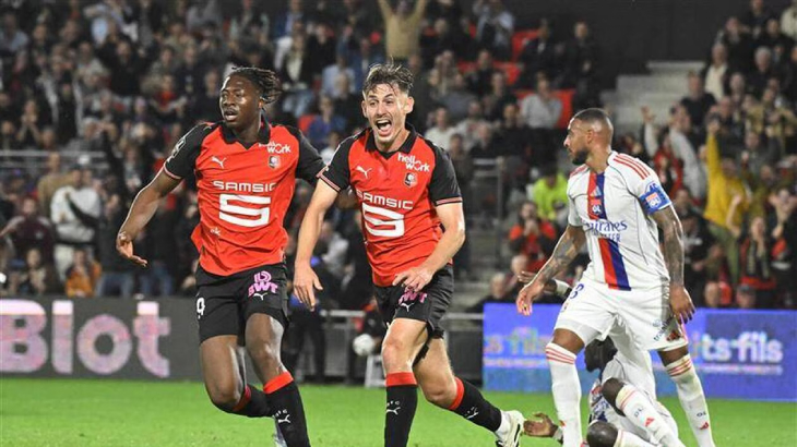 Эмоции игроков Ренна после ничейного гола