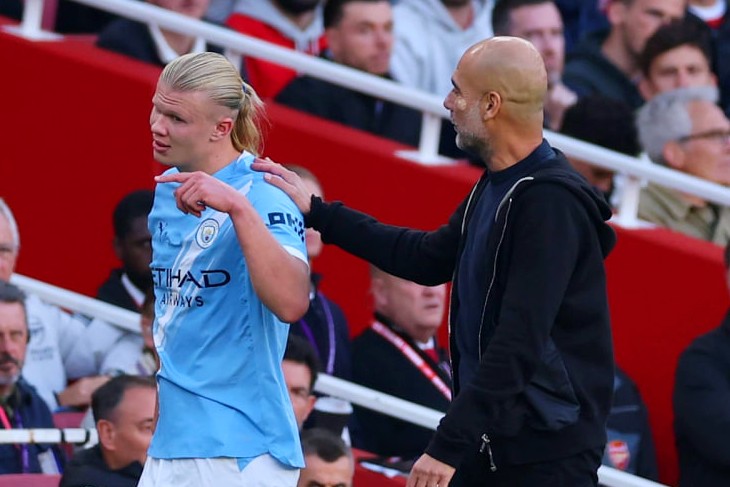 Эрлинг Холанн и Хосеп Гвардиола