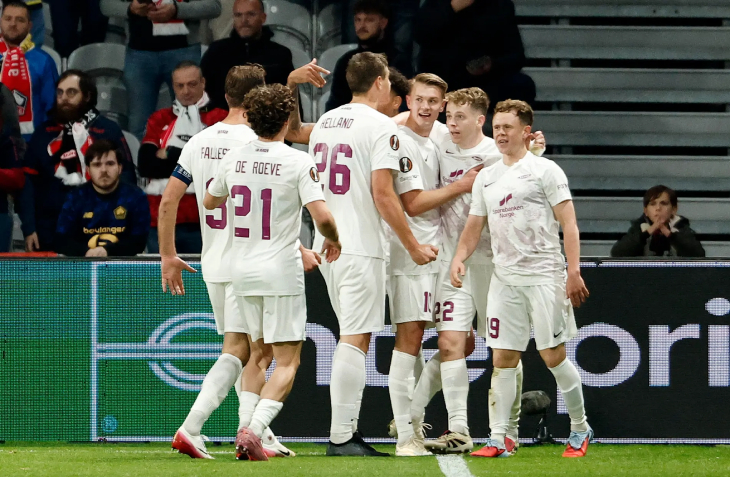 Эмоции игроков «Бранна» после гола