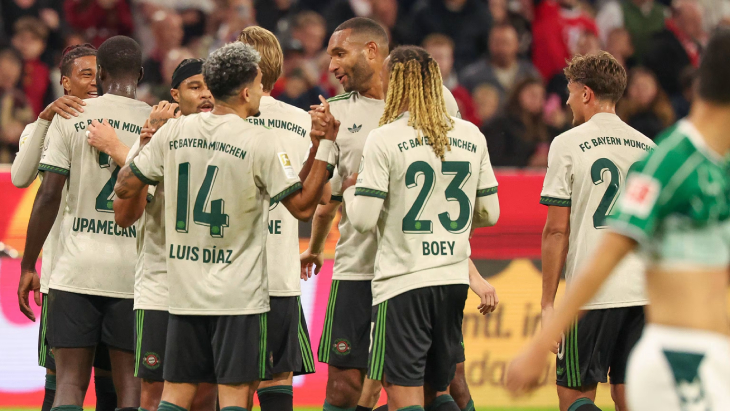 Игроки «Баварии» после первого гола