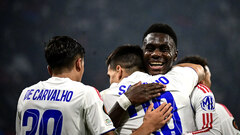 Эмоции игроков «Лиона» после гола