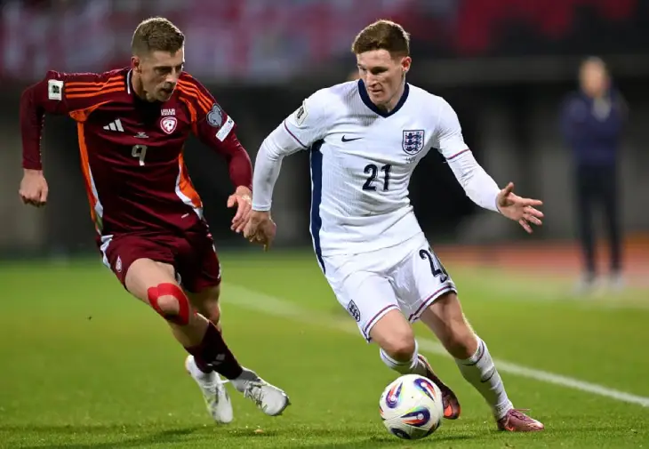 Англичане забили три мяча за первый тайм