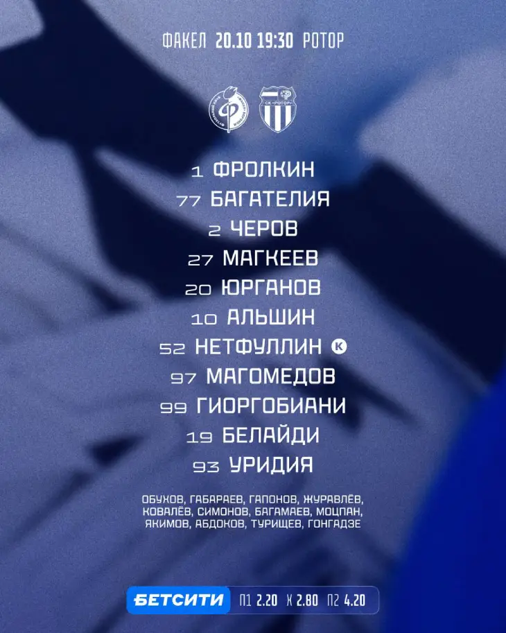 Стартовый состав «Факела»