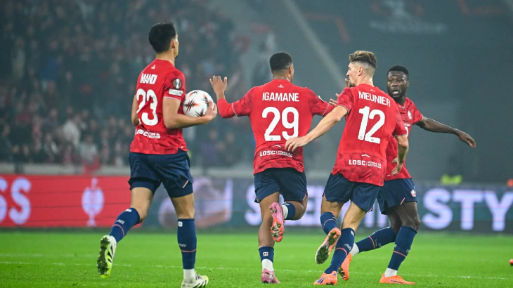 Игроки «Лилля» после забитого мяча