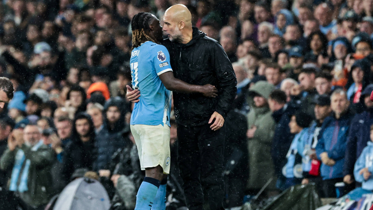 Жереми Доку и Пеп Гвардиола