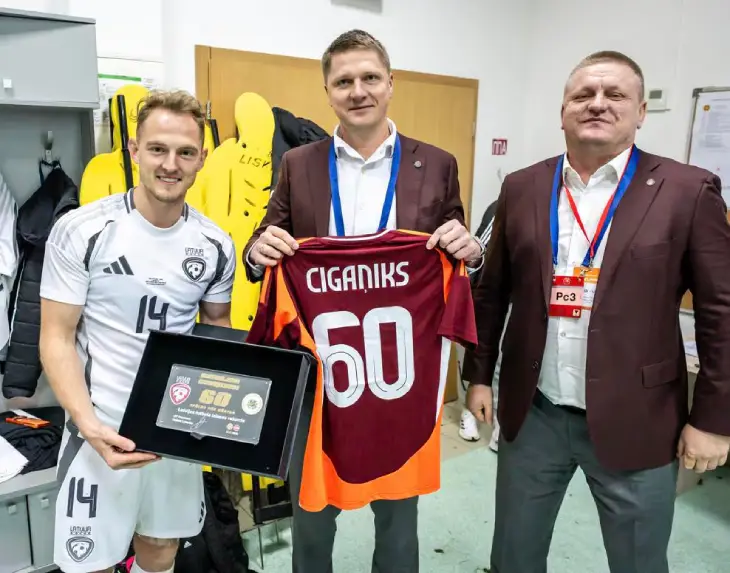 Андрей Цыганок провёл 60 игру в составе сборной Латвии, но сегодня он не выйдет на поле