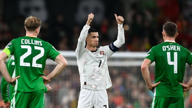 Реакция Роналду на удаление в матче с Ирландией