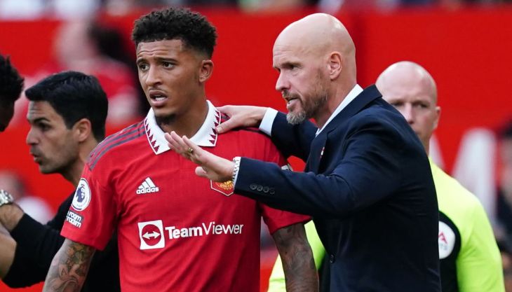 Джейдон Санчо и Эрик тен Хаг