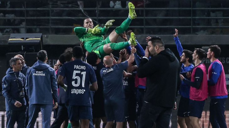 Люка Шевалье после победной серии пенальти