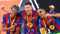 Ламин Ямаль, Роберт Левандовский и Рафинья