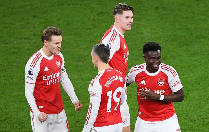 Мартин Эдегор, Леандро Троссард, Виктор Дьёкереш и Букайо Сака