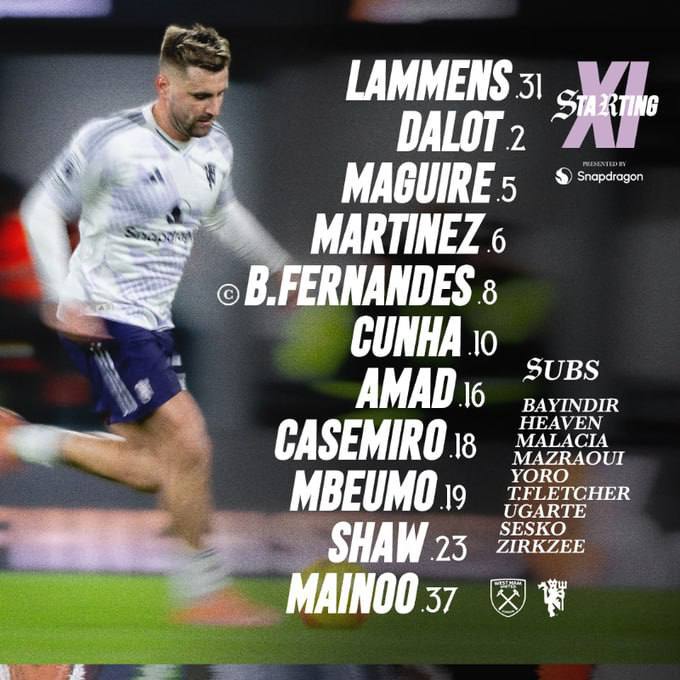 Стартовый состав «Манчестер Юнайтед»