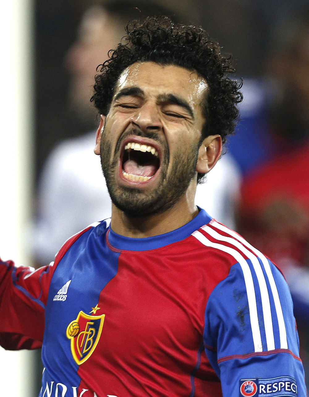 Мохамед Салах в футболке «Базеля». 26 ноября 2013 года, матч против «Челси»