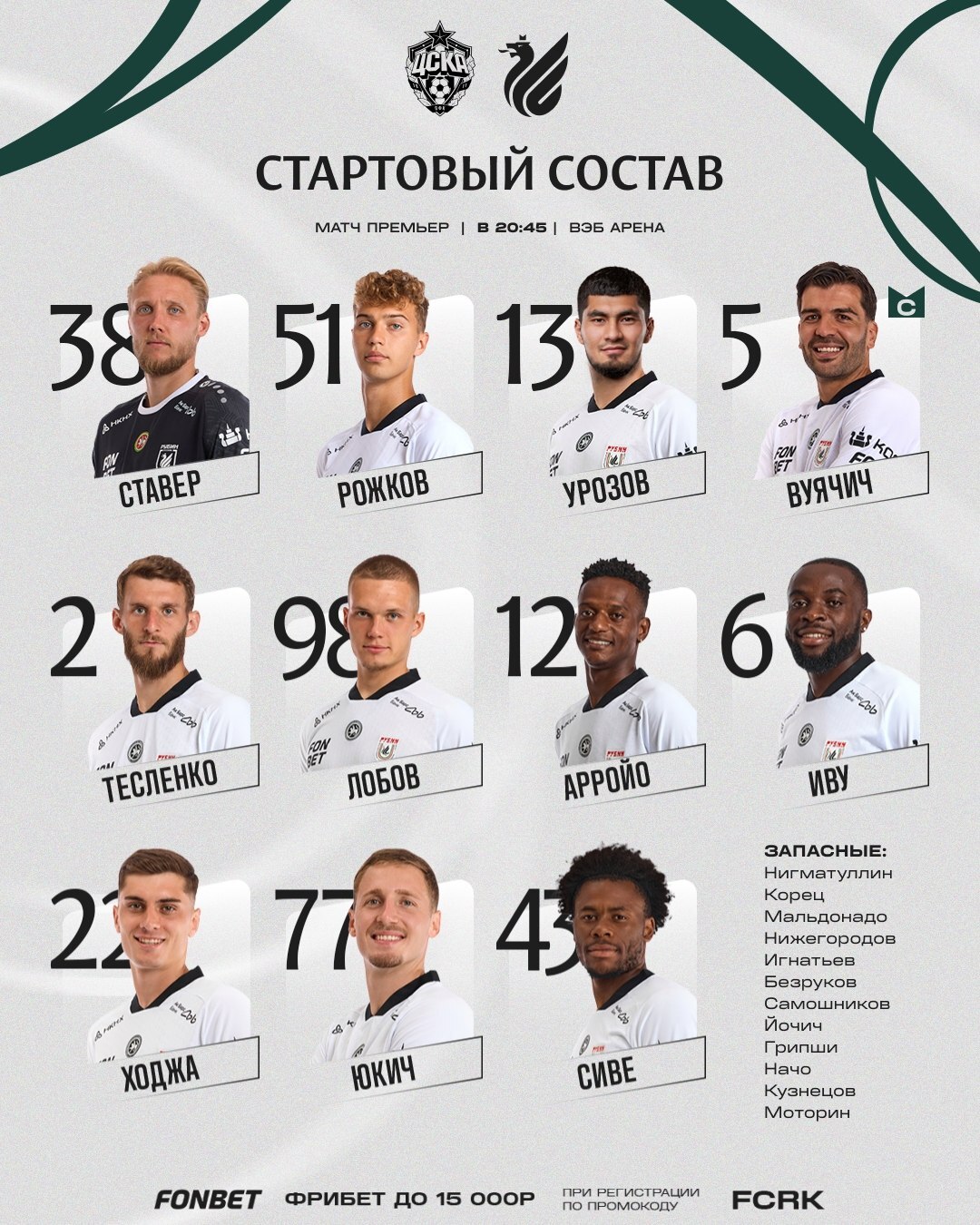 Стартовый состав «Рубина»