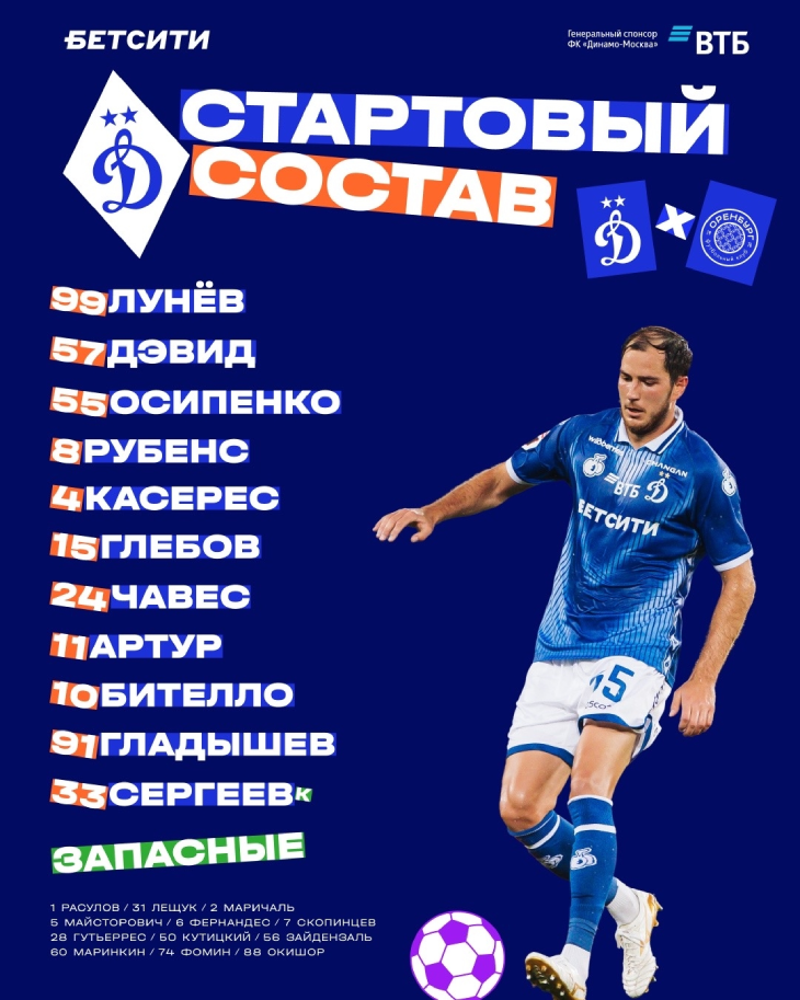 Стартовый состав «Динамо»