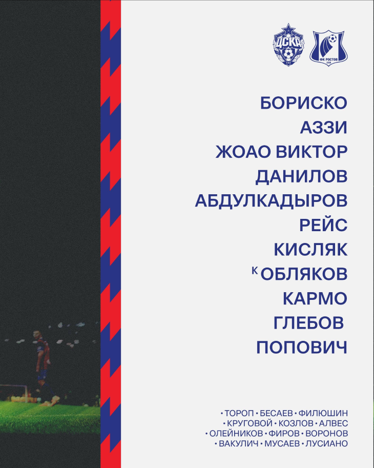 Стартовый состав ЦСКА