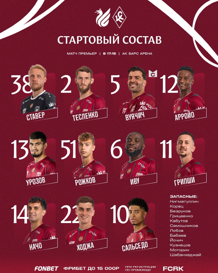 Стартовый состав «Рубина»