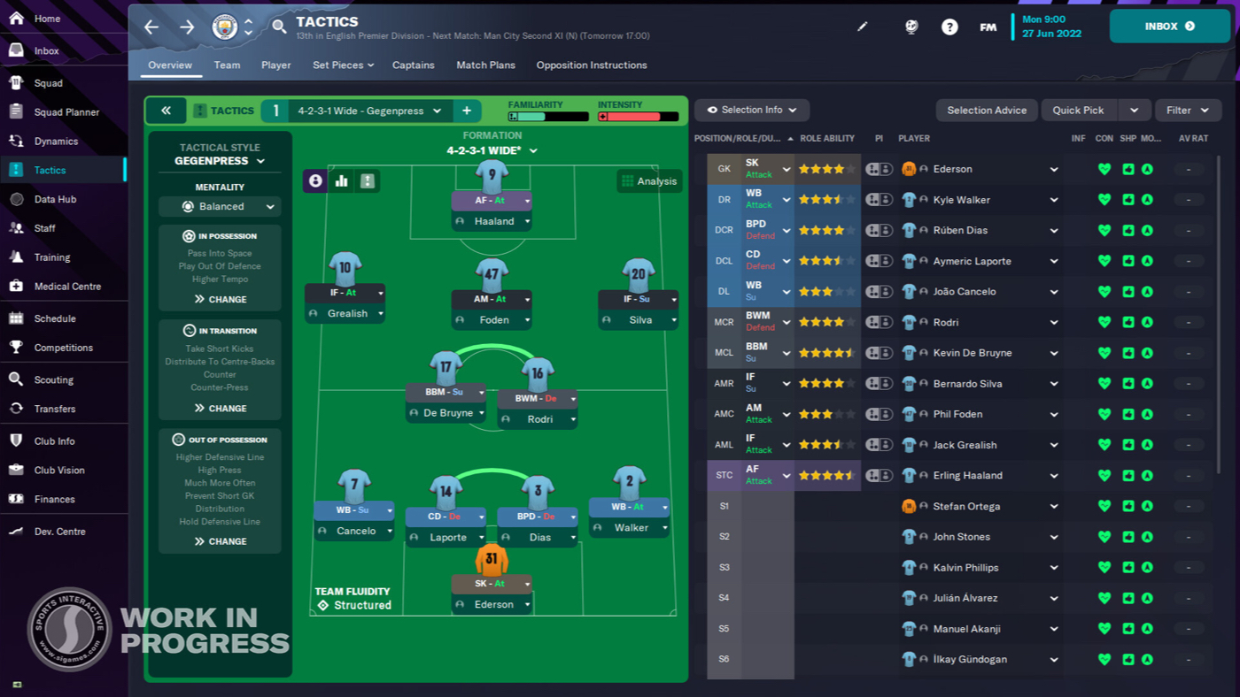 Выбор тактики в Football Manager 2023