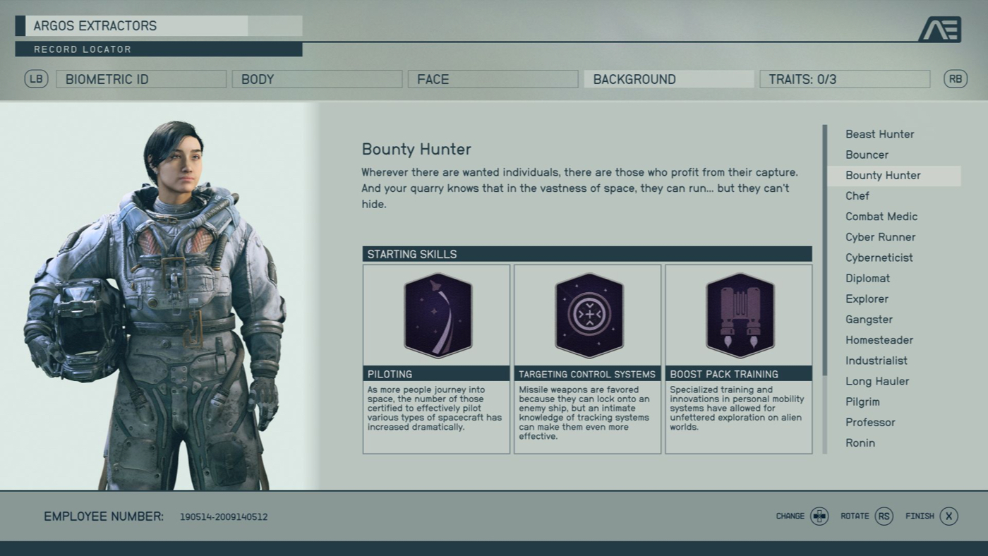 Кастомизация героя в Starfield